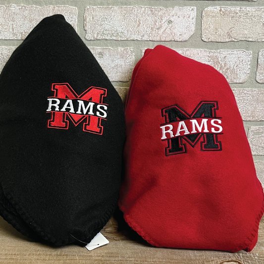 Montrose Rams Embroidered Fleece Throw Blanket