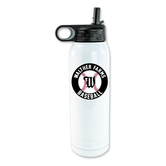 Walther Farms Baseball Stainless Steel Water Bottle