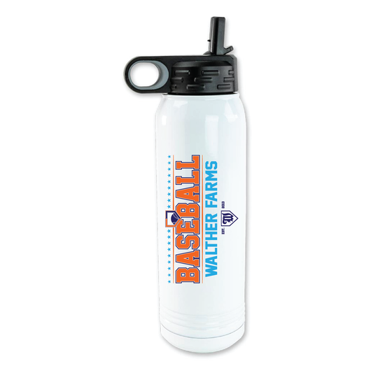 Walther Farms Baseball Stainless Steel Water Bottle